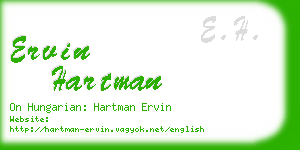 ervin hartman business card